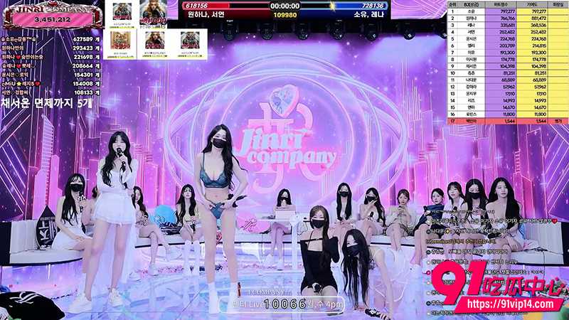 韩国BJ女团jinricp 第七季第1期群魔乱舞 舞台上数十位火辣女神集体狂舞半裸扭臀！